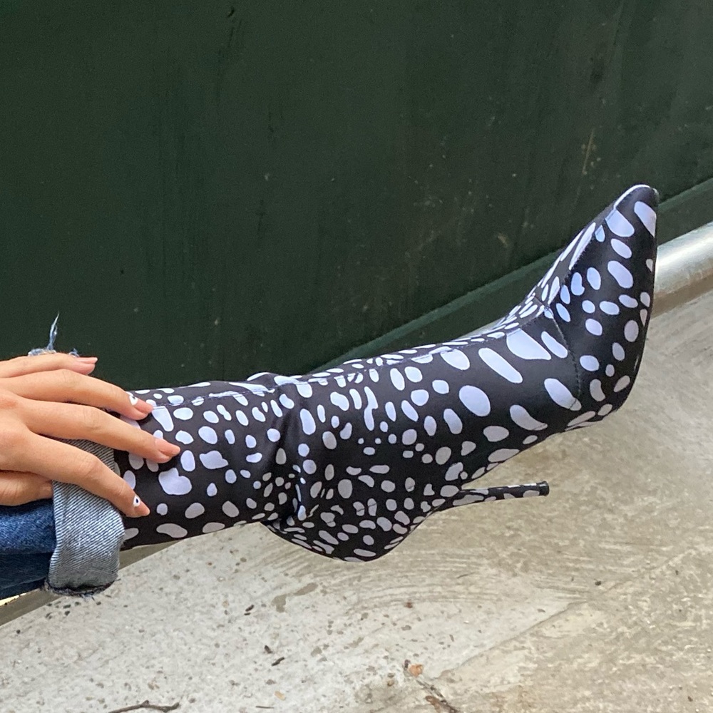 PLT Black & White Sock Boots
